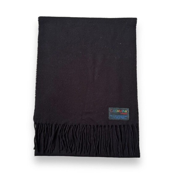 Made in Germany Black Scarf 60" x 11" Rectangular Women Scarve Cashmink - Picture 3 of 3